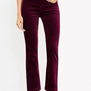 LOFT - Burgundy Velvet Crop Kick Pant - Size 27